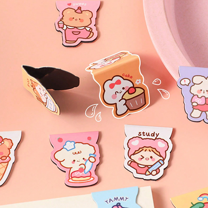 Bookmark Magnetic Clip - 5pcs Cute Cartoon Bear Magnetic Bookmark