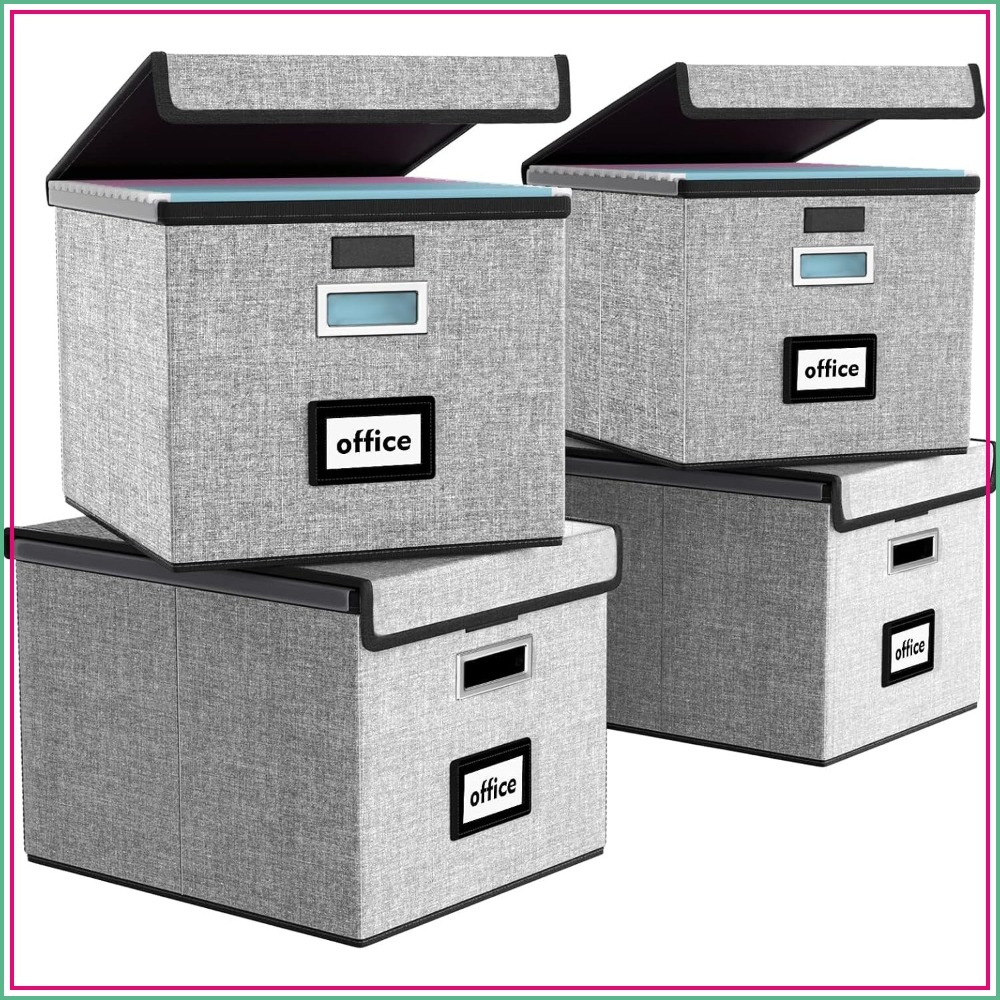 File Folder Hanging - Collapsible File Organizer Box with Lids,