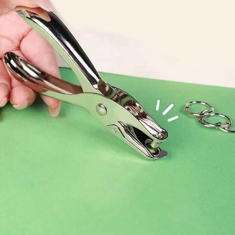 Paper Punch 3 Hole - Hand Held Metal Stationery Round Hole