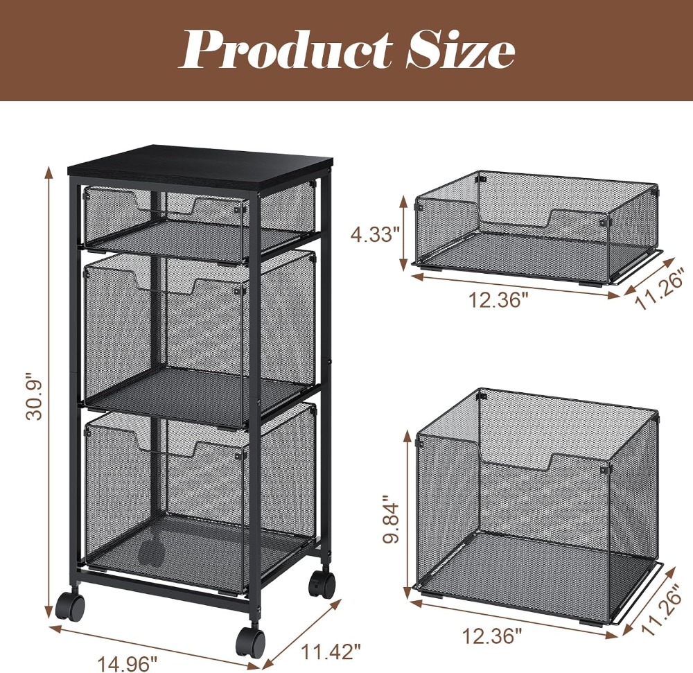 3 Drawer Mobile File Cabinet f - đánh giá và giá File Folder Hanging