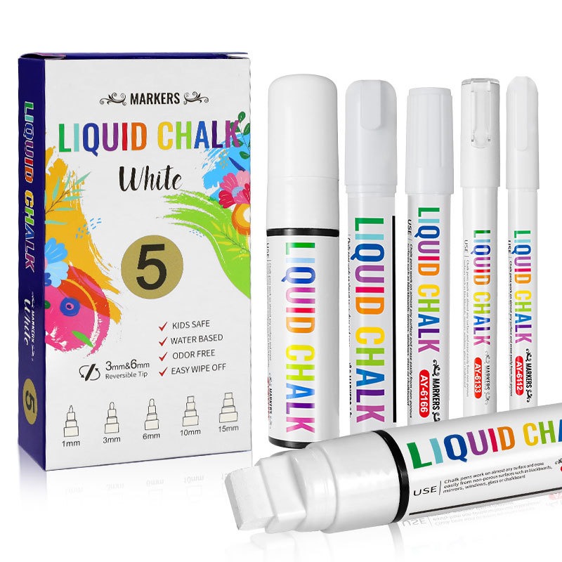 5pcs/set White Chalk Markers L - đánh giá và giá Whiteboard Marker Set