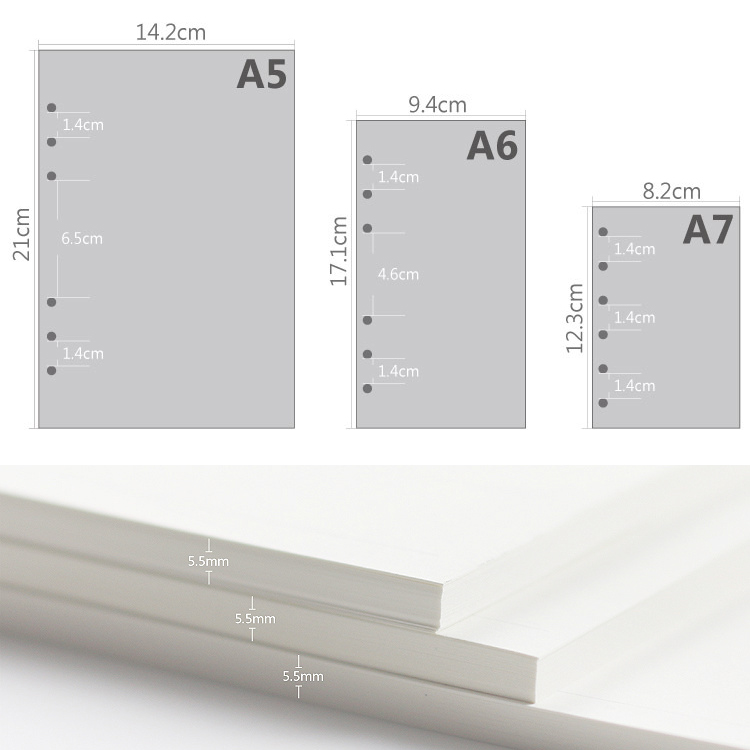 45 Tờ A5 A6A7 Rời Lá Xách Tay  - đánh giá và giá Notebook Dotted A5