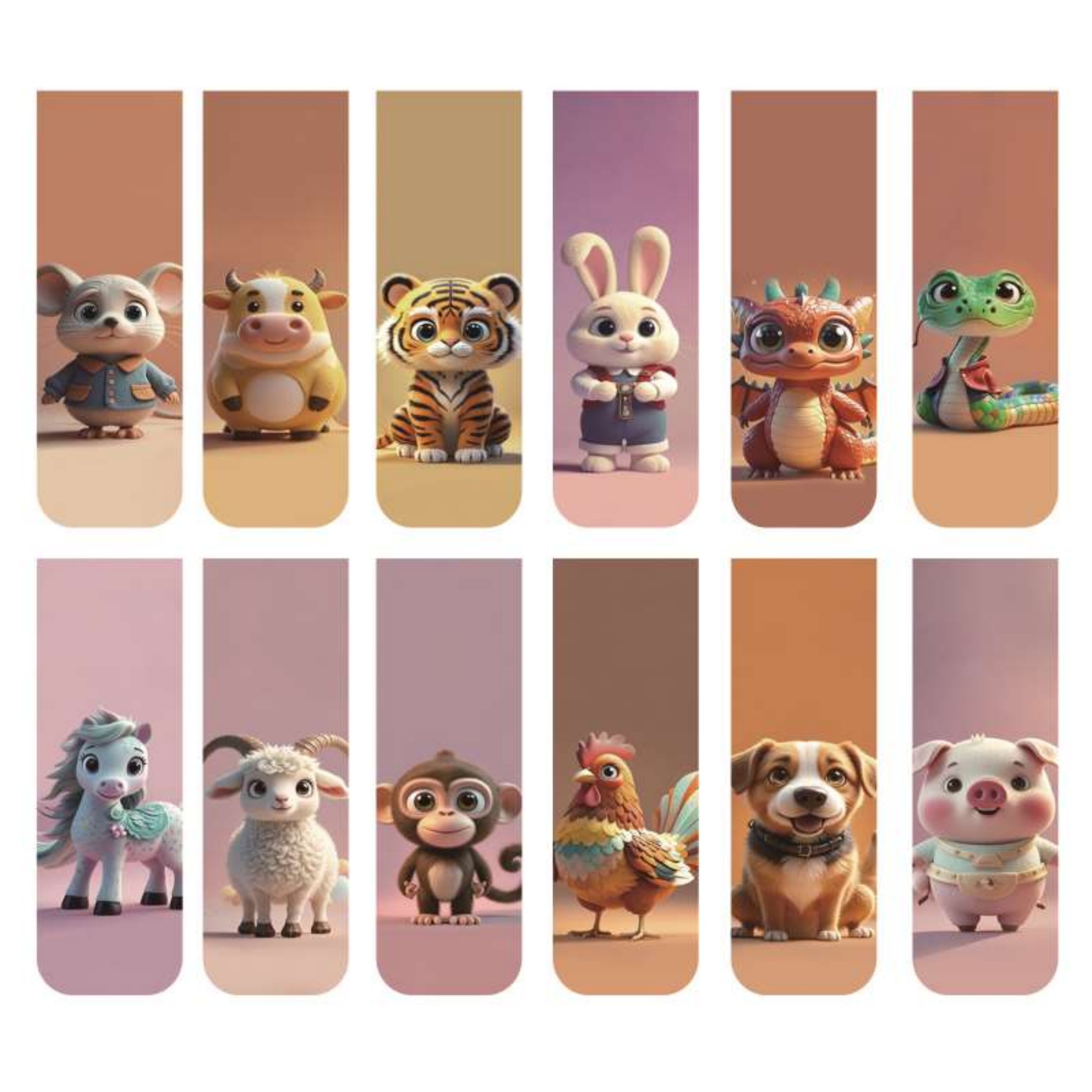 12pcs Adorable Twelve Animal M - đánh giá và giá Bookmark Magnetic Clip