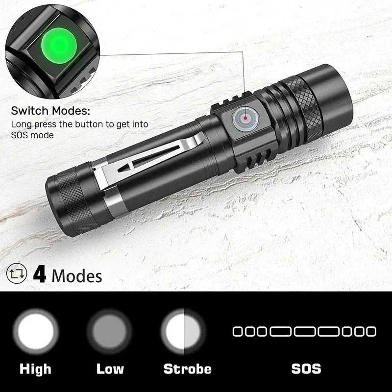 T6 LED Rechargeable Flashlight - đánh giá và giá Stationery Supply