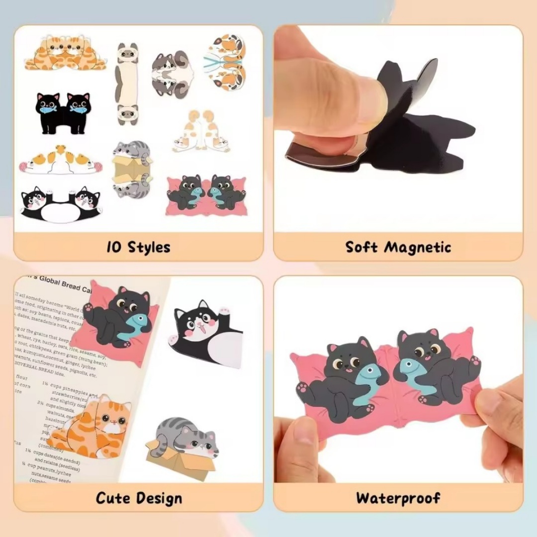 1set Creative Cat Pattern Magn - đánh giá và giá Bookmark Magnetic Clip